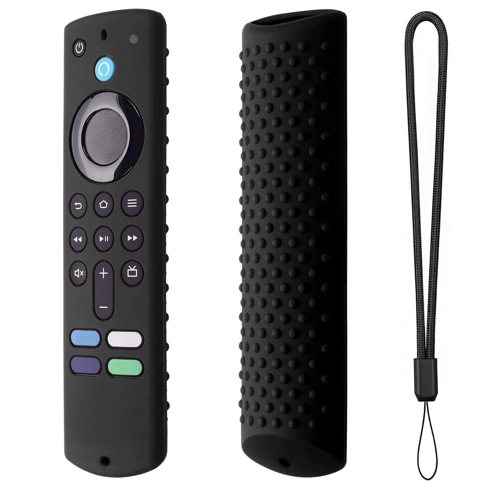 Funda de Silicona para Mando a Distancia para Fire TV Stick, Funda Protectora para Mando a Distancia, Funda de Silicona Antideslizante con Cordón de 3.ª Generación (Vestido de lencería de gato negro)