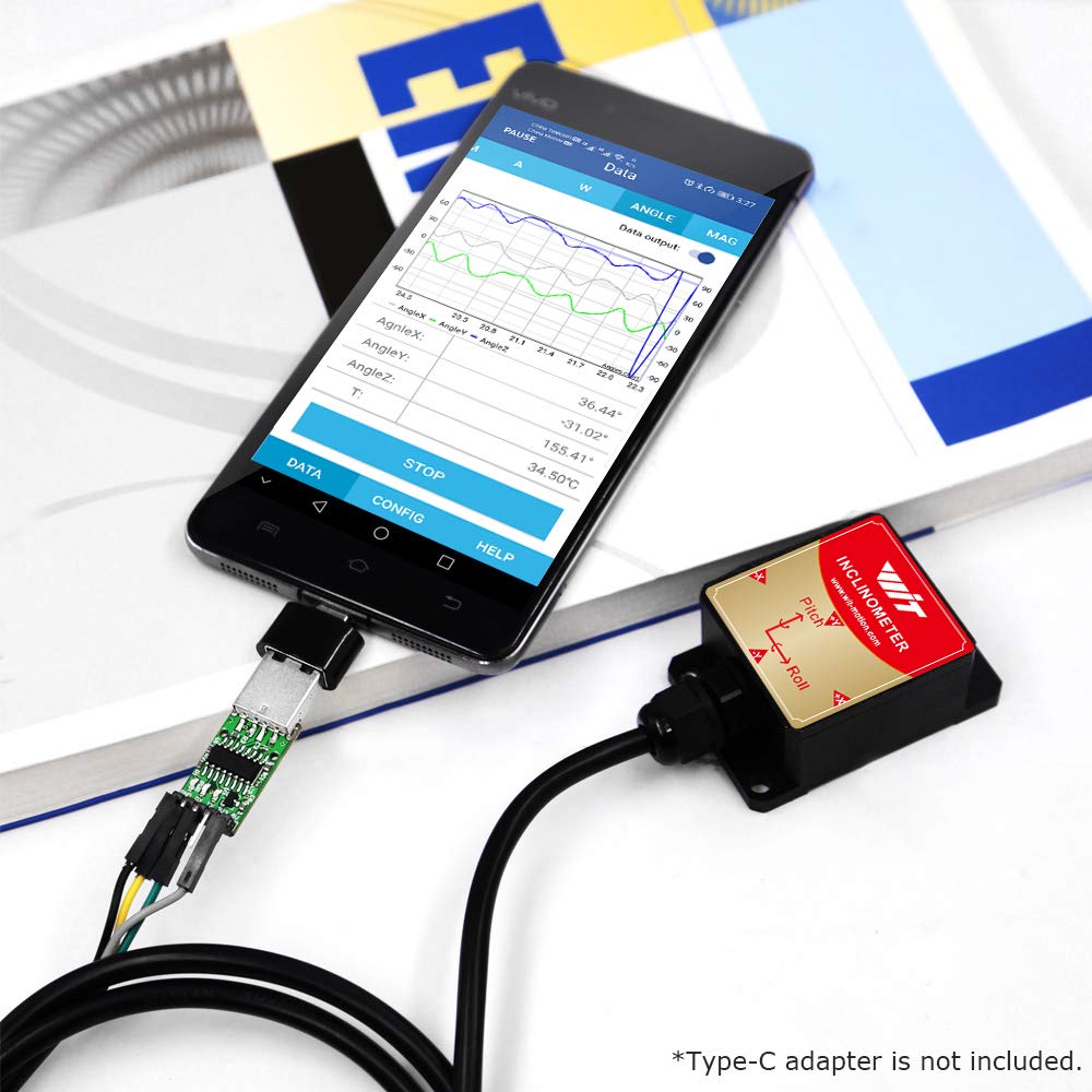 [Accelerometro di industriale+inclinometro] HWT905-TTL MPU-9250 Giroscopio a 9 assi+angolo(precisione XY 0,05°)+bussola digitale, compensazione della temperatura e magnetometro, impermeabile IP67