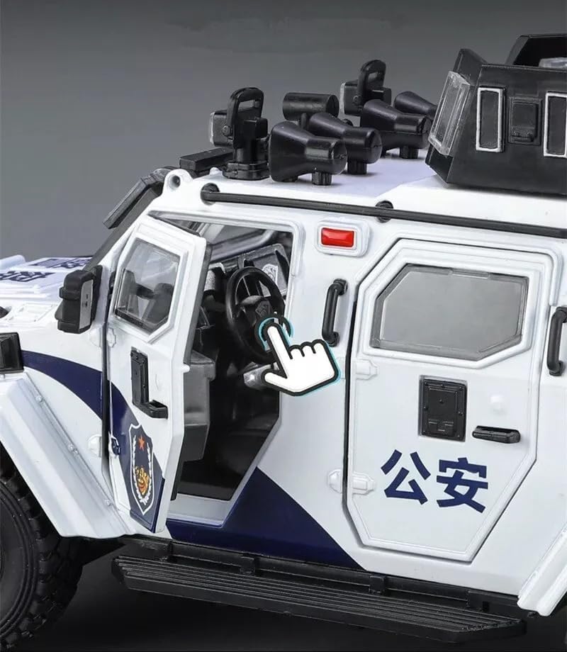 Image of WORSHIPER 1:24 Scale Ford F550 Modified Police Exclusive Alloy Metal Pull Back DieCast Car Model with Sound & Light Mini Auto Toy for Kids Metal Model Toy Car