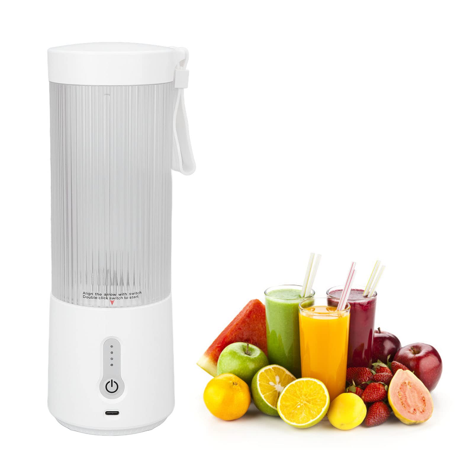 Topyond Electric Citrus Juicer Rechargeable Portable Electric Juicer Cup with USB and Cleaning Cotton Handheld Juicer Machines for