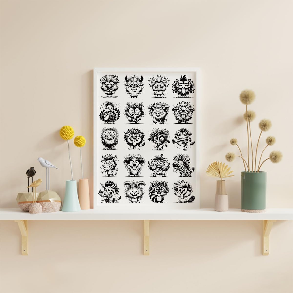 UV DTF Cup Wrap Transfer - 25 Pcs Funny Animal UV DTF Cup Wrap for 16 oz Glass, Water Bottles Coffee Mugs Glass Cups Transfers, Fun Black White Uvdtf Decals DIY Crafts Stickers for Kids Friends
