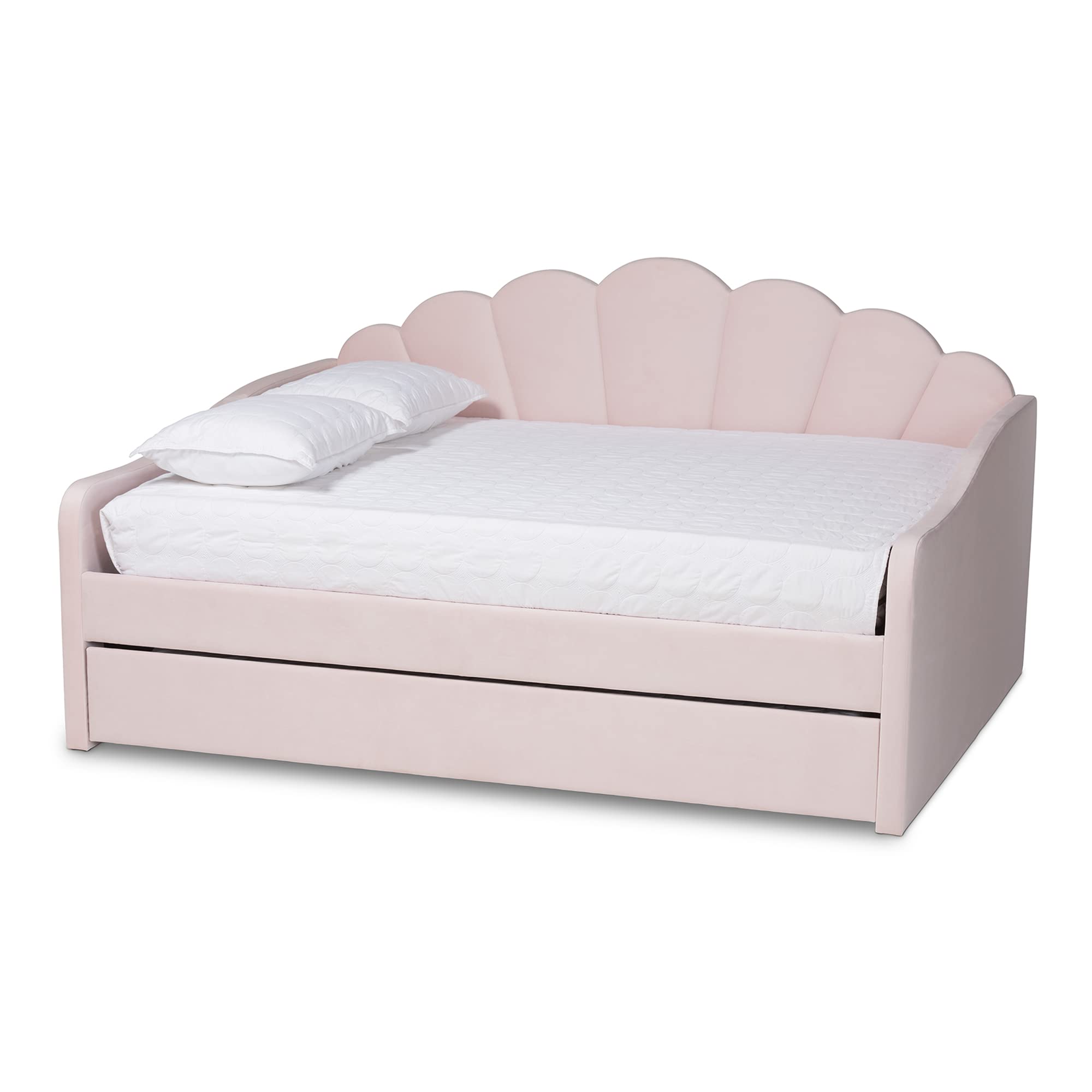 Photo 1 of ****PARTIAL SET BOX 3/4***
Baxton Studio Timila, Queen Daybed/Twin Trundle, Light Pink