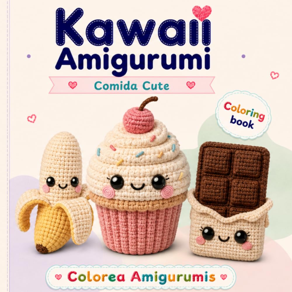 Libro de Colorear Kawaii para Adultos y Adolescentes: Comida Kawaii y Amigurumi para Colorear, Dibujos Adorables de Comida Cute, Relajación, ... y escenas cute (Mi Mundo Colorea Amigurumis)