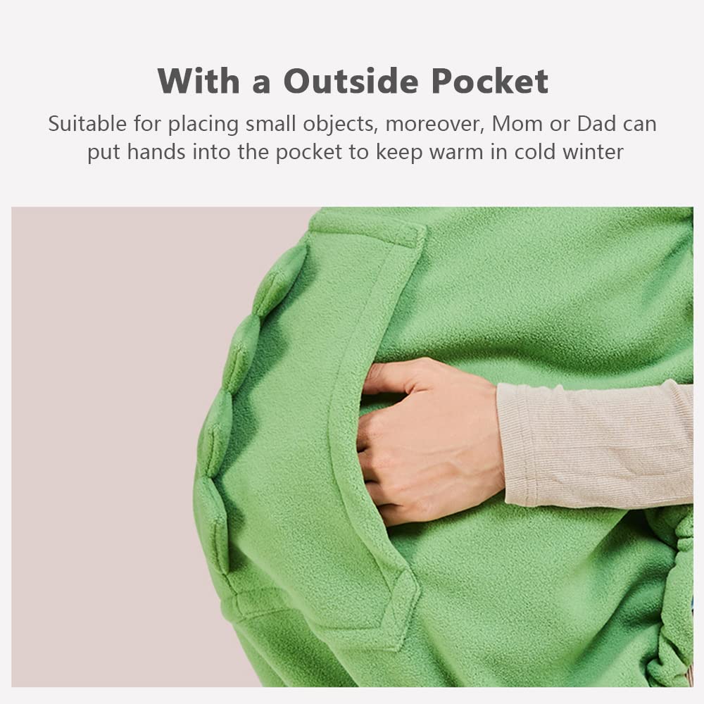 Housse de porte-bébé Coupe-vent Cape Extensible avec Poche pour Poussette Kaki D'hiver