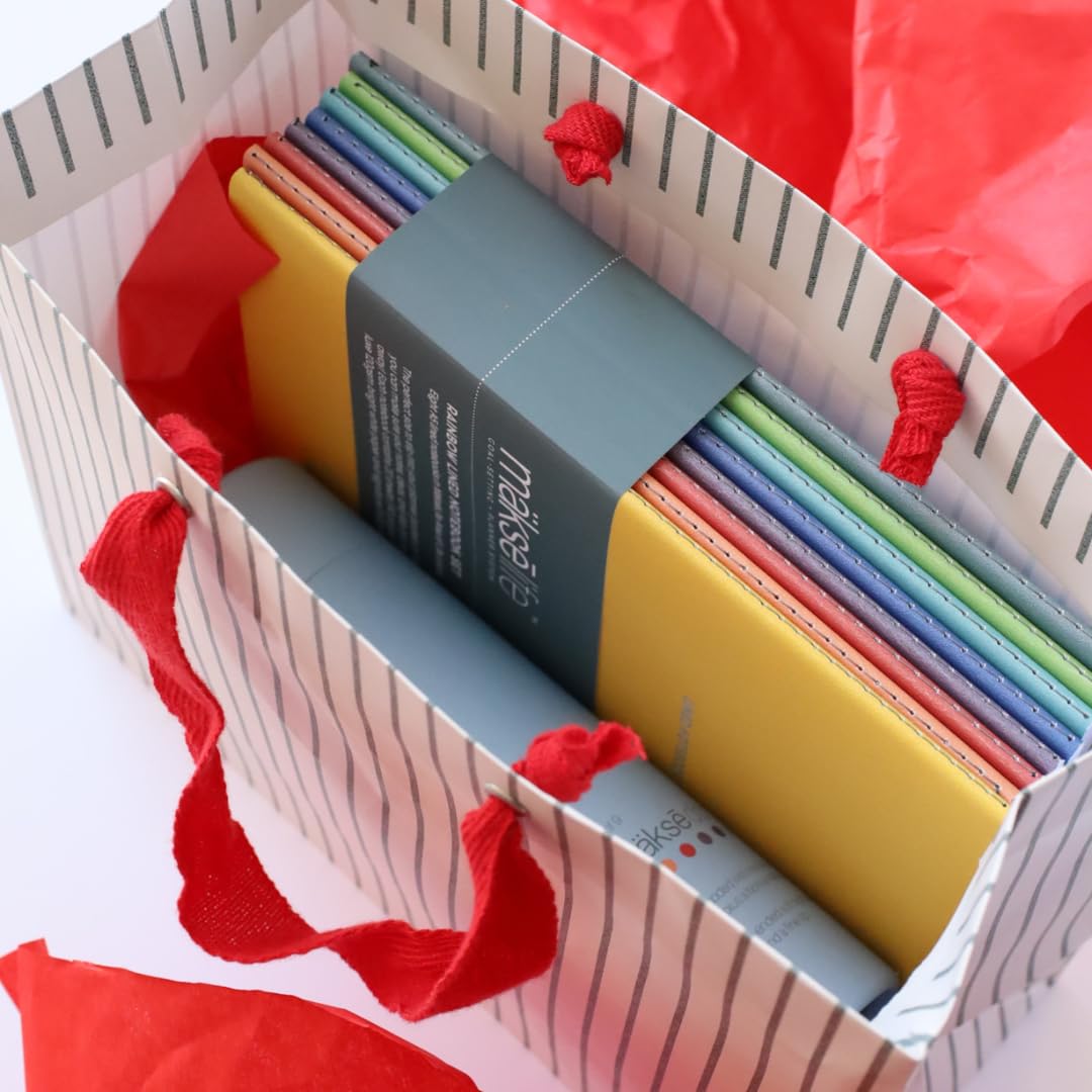 Makselife - Set di quaderni, formato A5, a righe o a quadretti