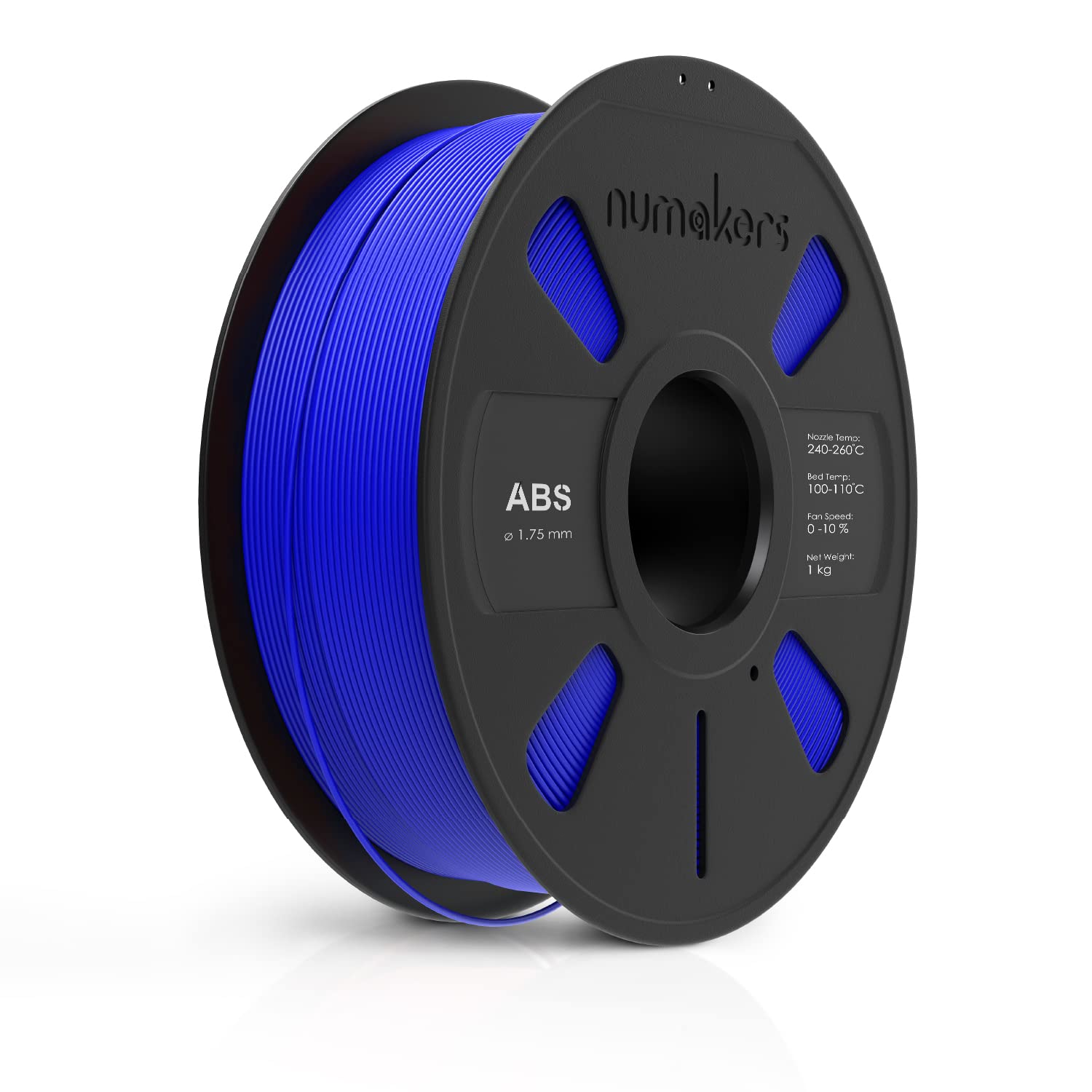 NUMAKERS ABS 3D Printer Filament, 1.75mm, Dimensional Accuracy +/- 0.03 mm, 1 kg Spool (2.2 lbs), Compatible with Most FDM Printers (Royal Blue)
