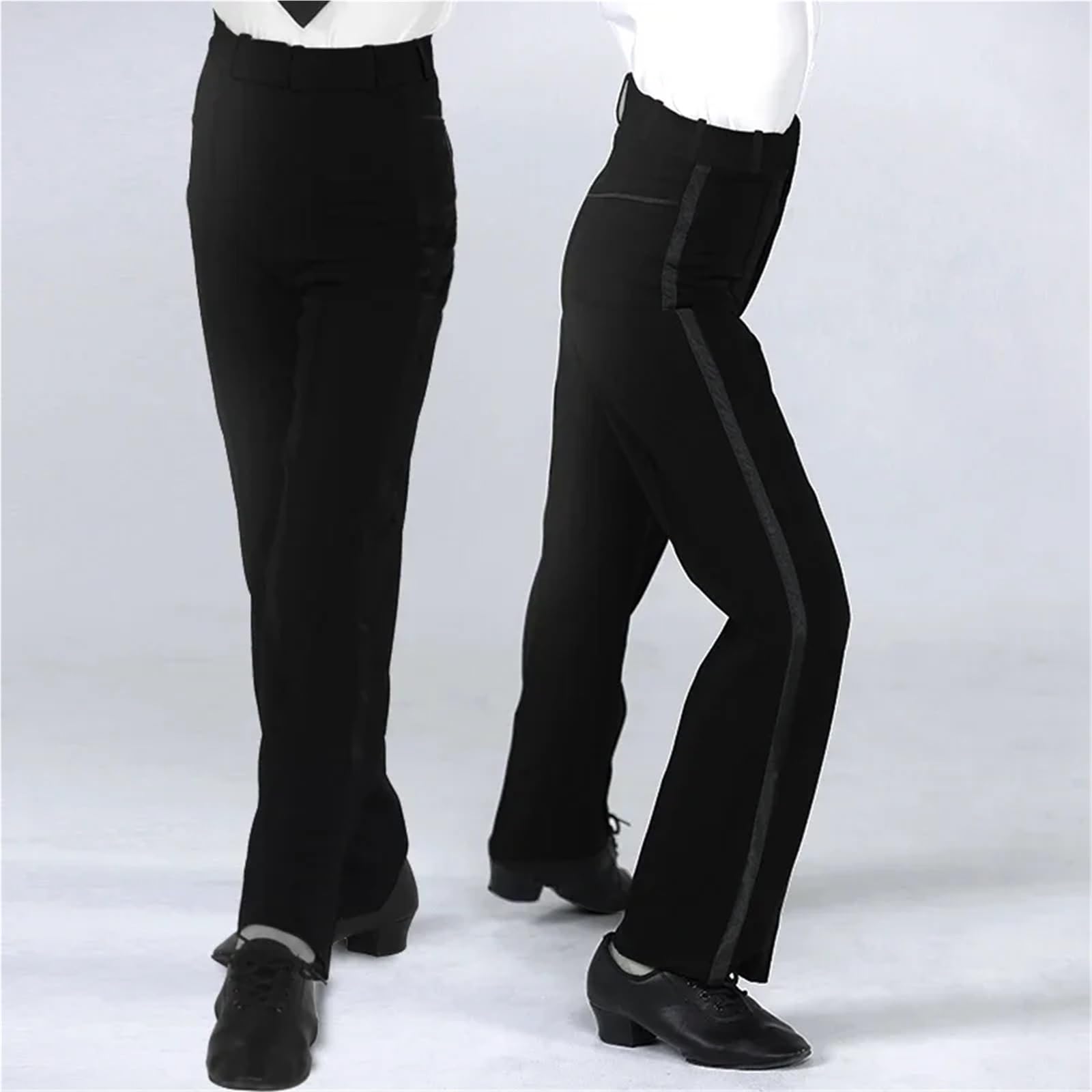 Pantalon de Danse Latine for Homme, Pantalon de Danse de Salon Moderne Latine, Pantalon de Danse en Satin Noir for garçon