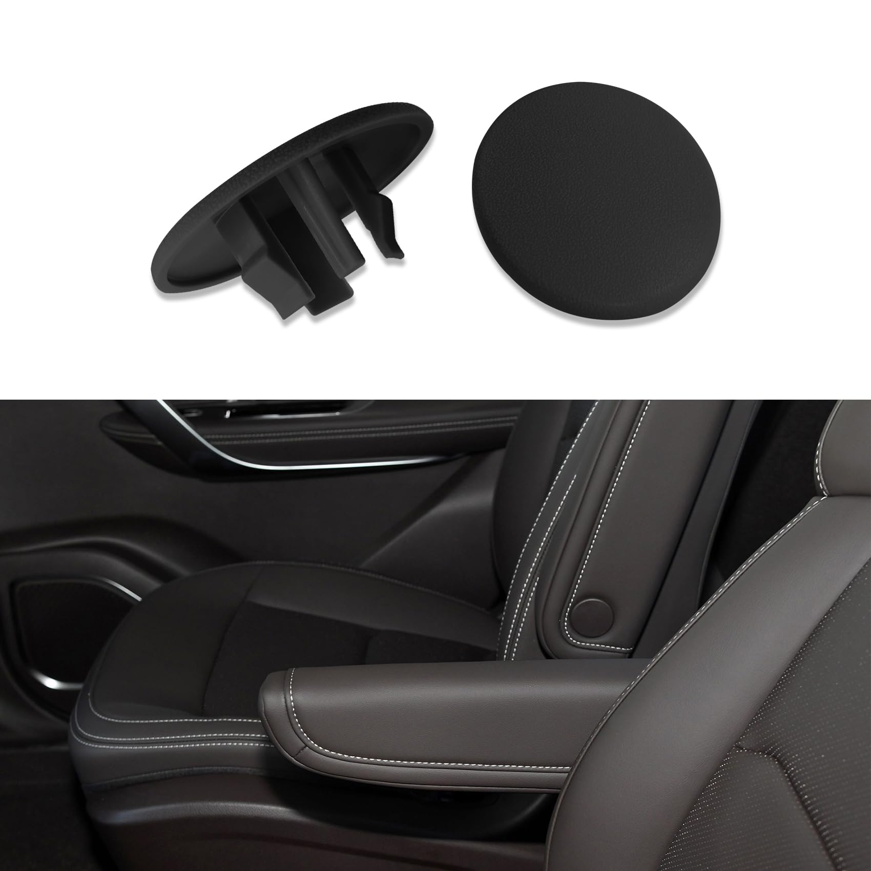 2PCS Armrest Cap Cover Compatible with 07-19 Tahoe Suburban Yukon Cadillac Escalade Seat Parts Car Left or Right