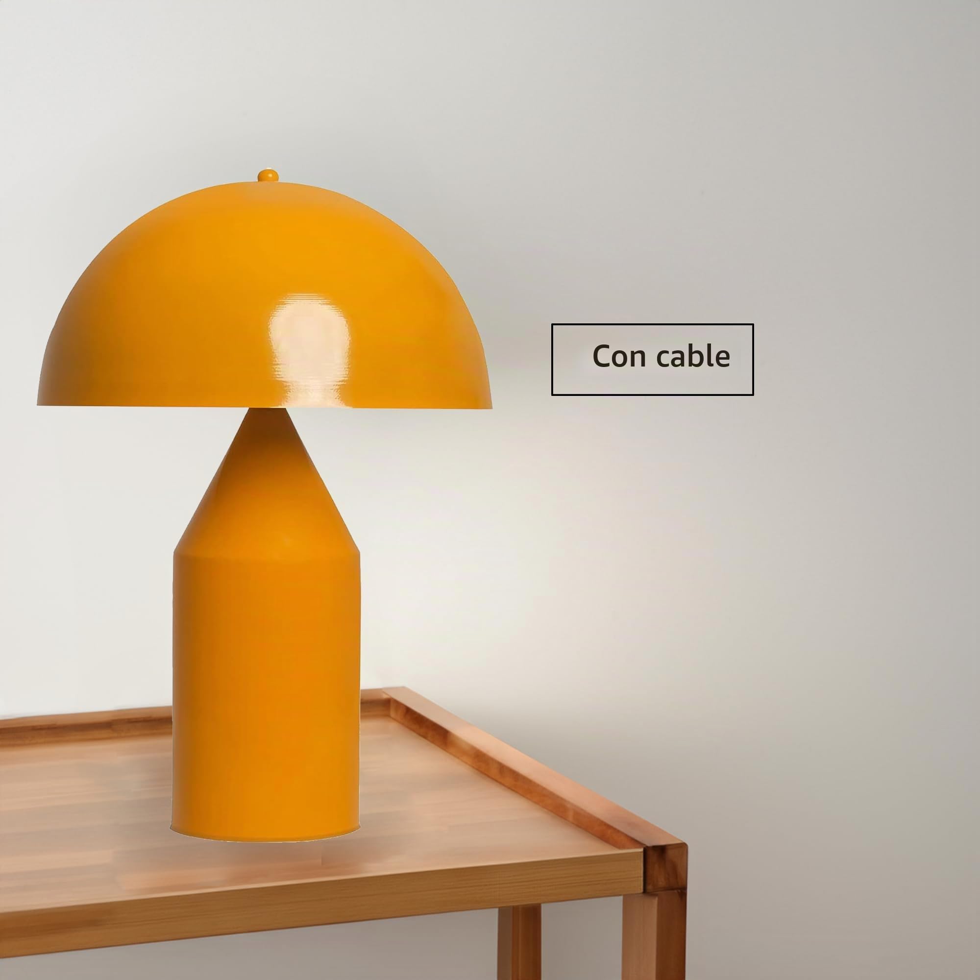 bamyum Lipeo Lámpara Retro Amarillo, E27 Lámpara Sobremesa Lámpara de Mesa Industrial Moderna Lámparas de Mesa de Metal Para Dormitorio Lámpara de Noche Decoración de Setas Para El Hogar…