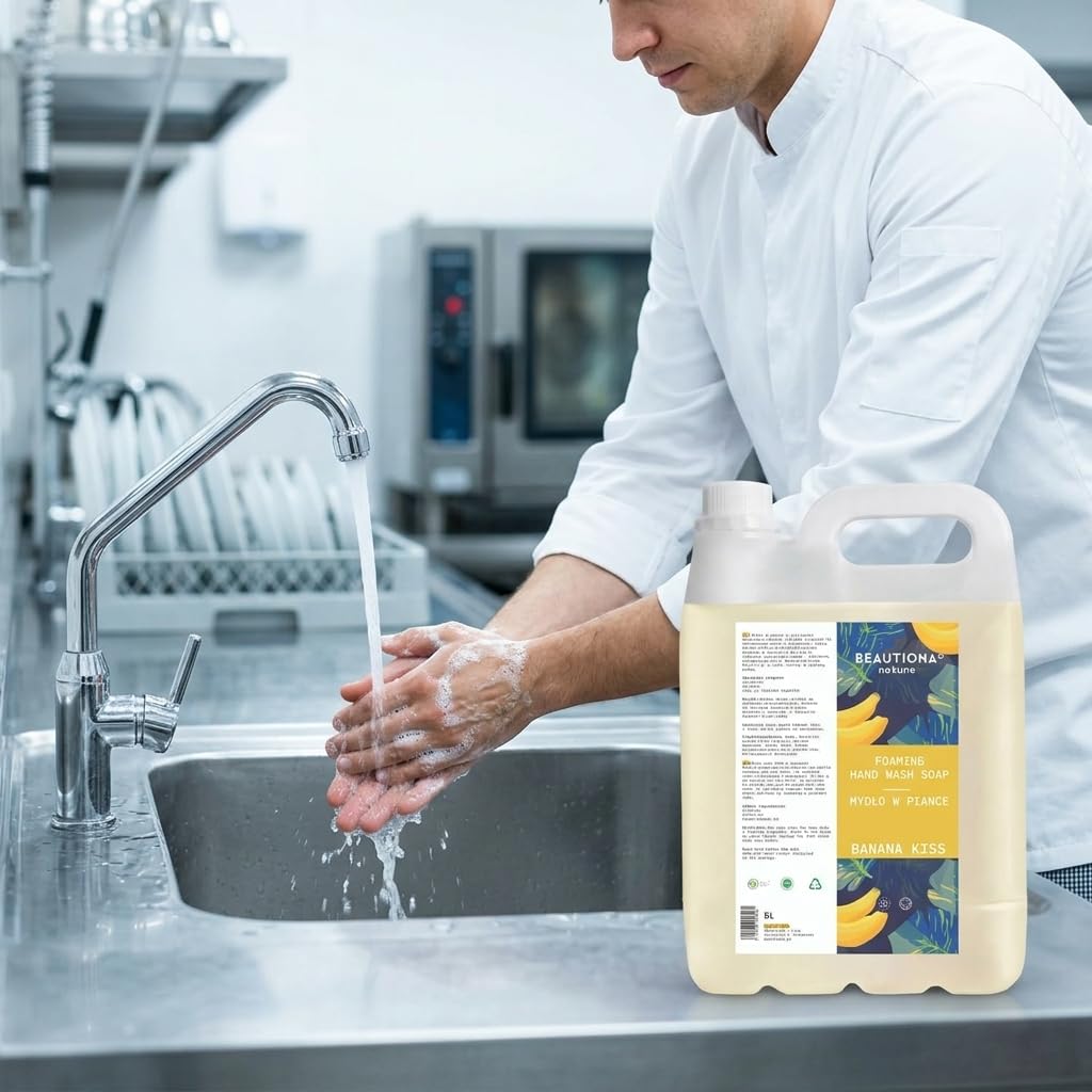 Mydło w Pianie Banan 5L – Do dozownika piany | Mydło w płynie do rąk i ciała | Łagodna formuła bez wysuszania | Dom, biuro, szkoła i gastronomia