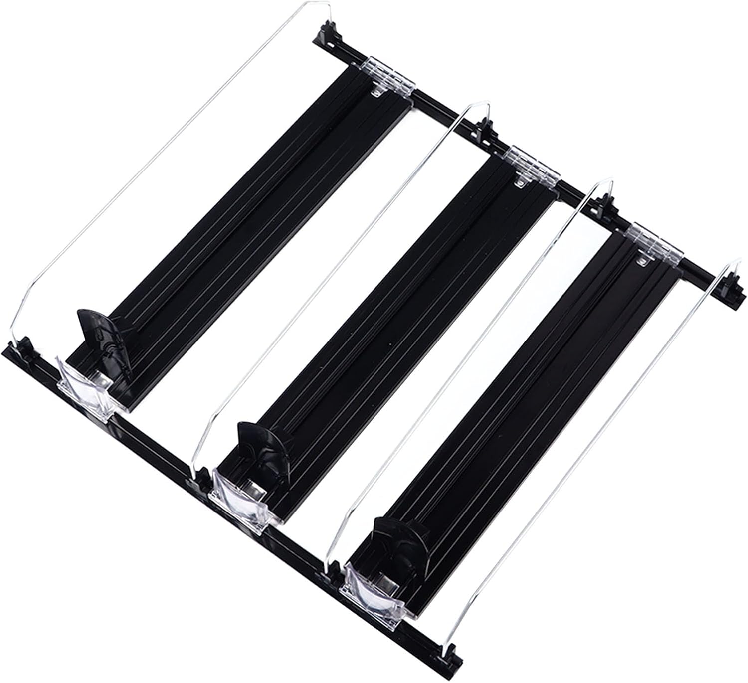 38cm Drink Organizer, Fridge Soda Can Automatic Pusher Glide 12oz 16oz 20oz Soda Dispenser Widely Used for Home Kitchen (Black)