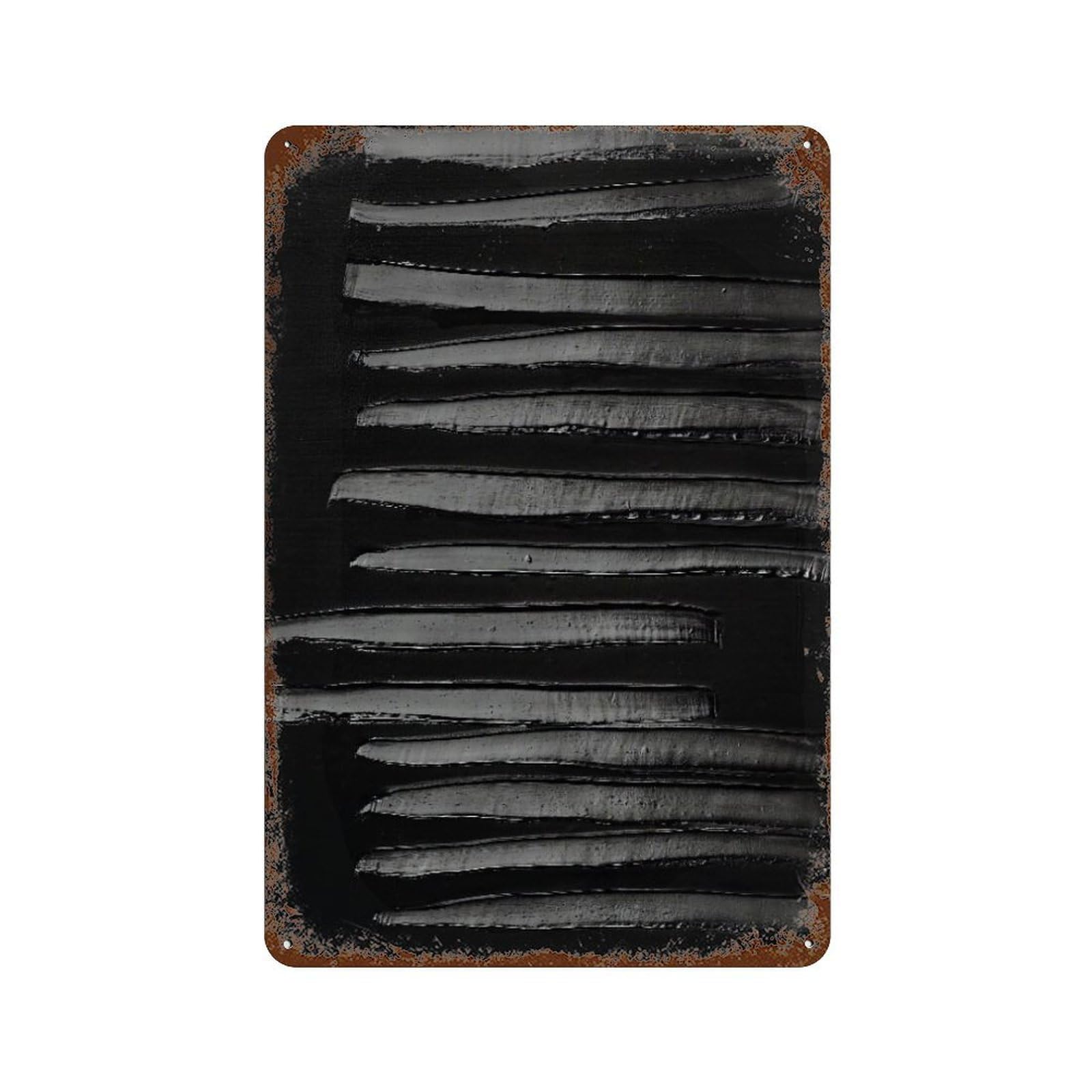 xiaoxiaoshen Soulages Abstract Black Exhibition Gallery Wall Decor Art Metal Tin Poster Modern Home Decor Art Home Bar Shop Decorations Vintage Sign 30x20cm