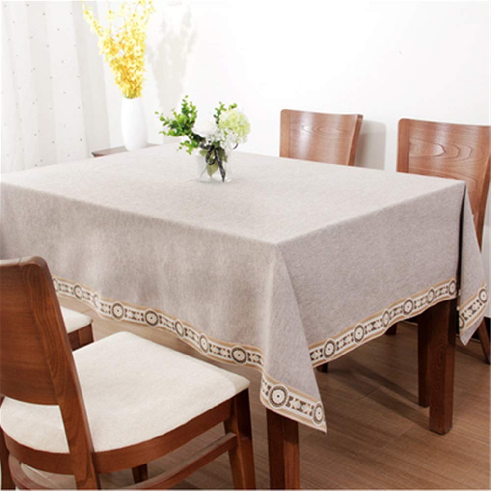 URROMA Rond linnen kleedje, 60 x 60 cm vintage tafelkleed met kanten rand, salontafel topper wit tafelkleed voor kamer keuken bruiloft decor (60 x 60 cm