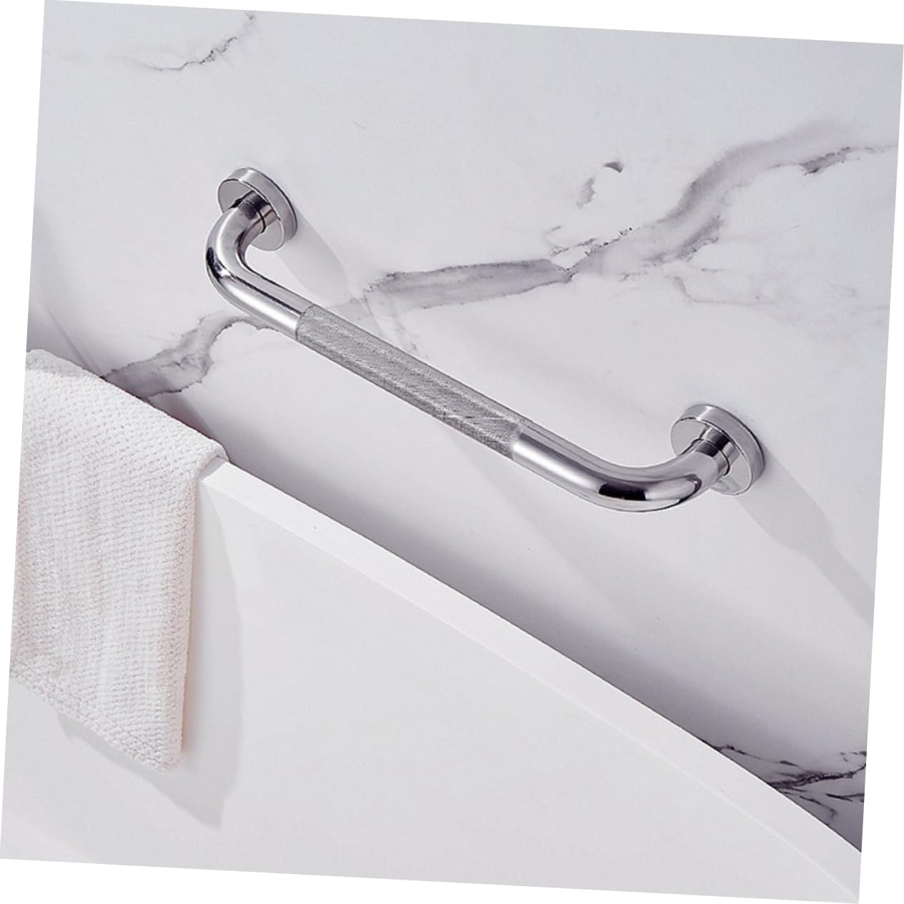 Barra Apoyo de Inoxidable Antideslizante de Acero Plata para Baño