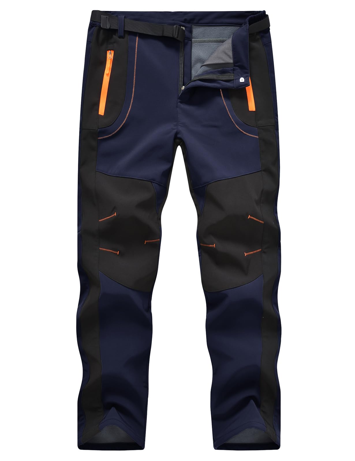 donhobo Pantalon de randonnée pour homme - Imperméable - Coupe-vent - Chaud - En softshell épais - Pour l'extérieur, le ski, le trekking