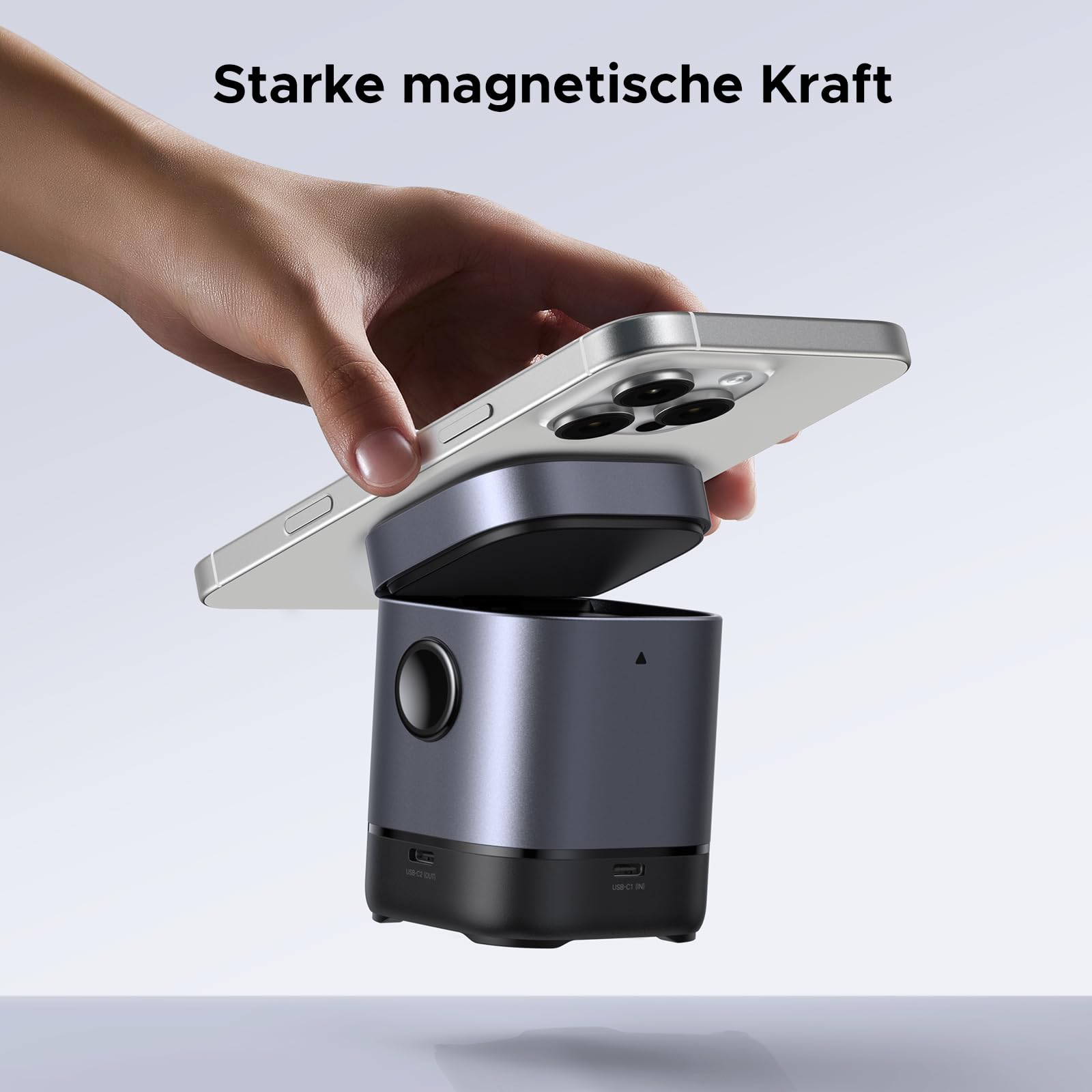 UGREEN UNO 2 in 1 Qi2 zertifizierte Ladestation, 15W iPhone Ladestation kompatibel mit MagSafe, magnetisches Wireless Charger für iPhone 17/16/15/14/13, AirPods 2/3, Winkel-Einstellbarer Ladeständer