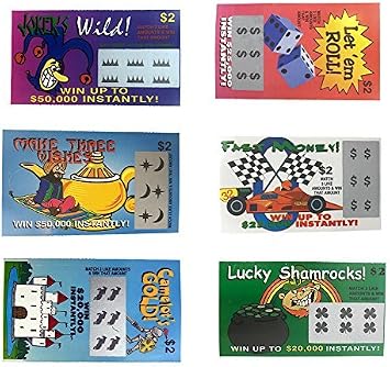 Fake Lottery Tickets - Pack of 20, Each Ticket a Fake Winner of 20,000 to 50,000 Dollars - Hilarious Gag Gift and Practical Joke