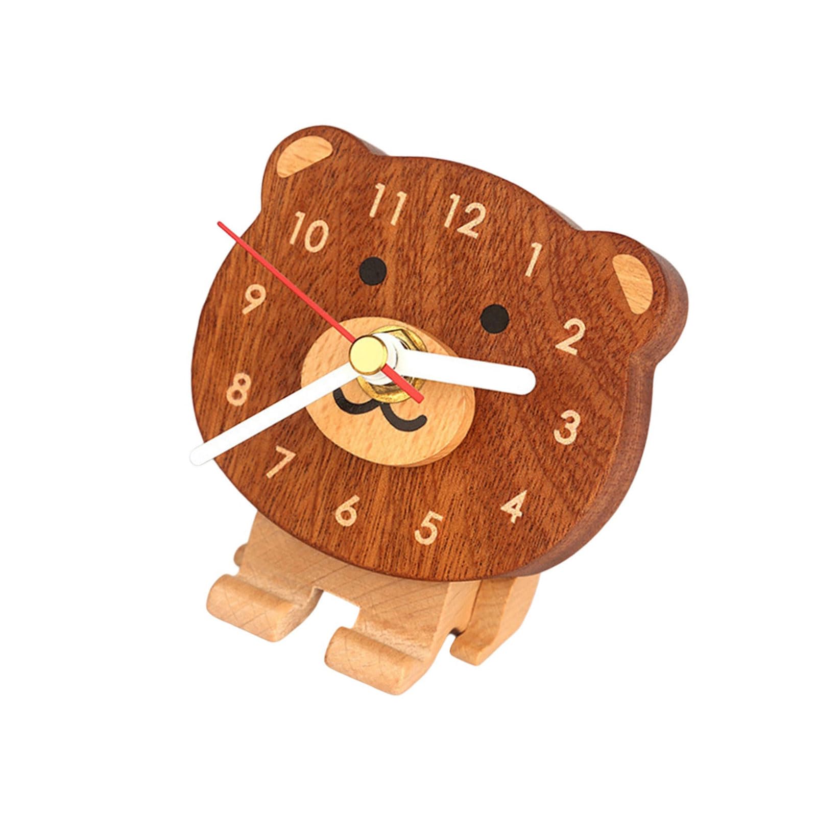 Msioytog Quiet Miniature Wood Mantle Clock Vintage Design Alarm for Adding Warmth and Sophistication to Your Decoration Vintage Desk