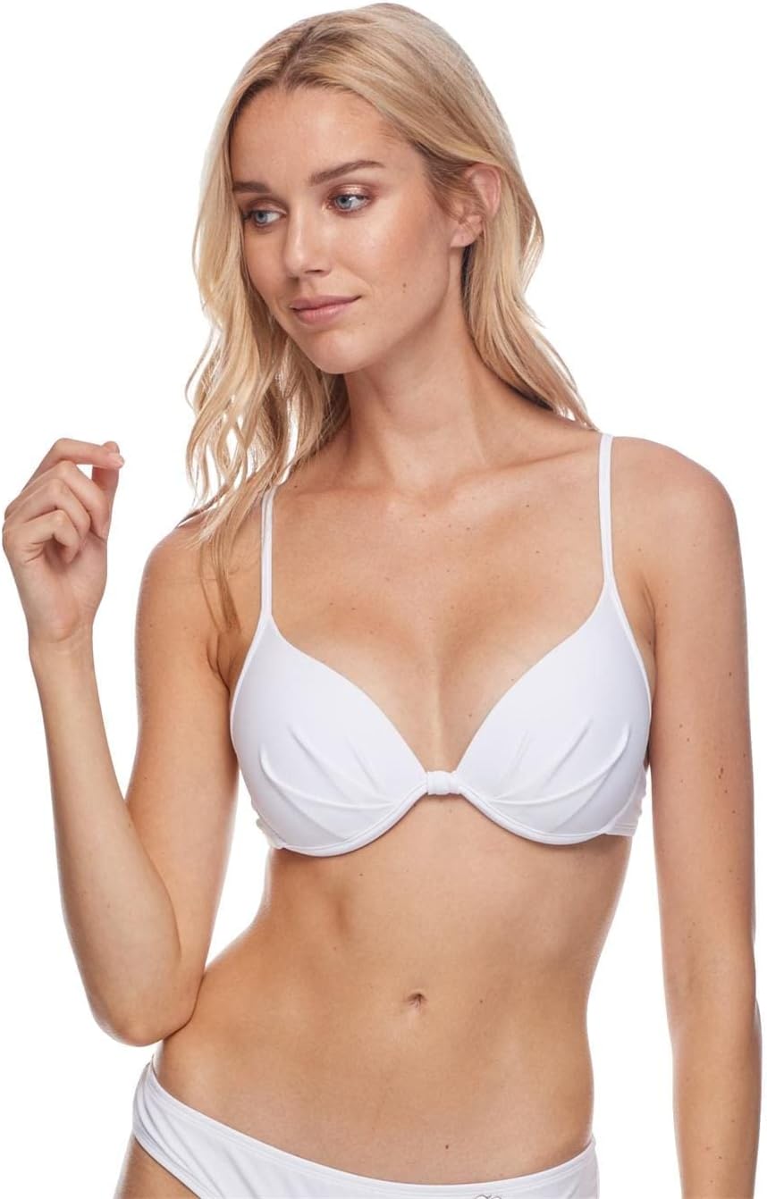 Body Glove Women's Standard Smoothies Greta Solid Molded Cup Underwire Push Up Bikini Top