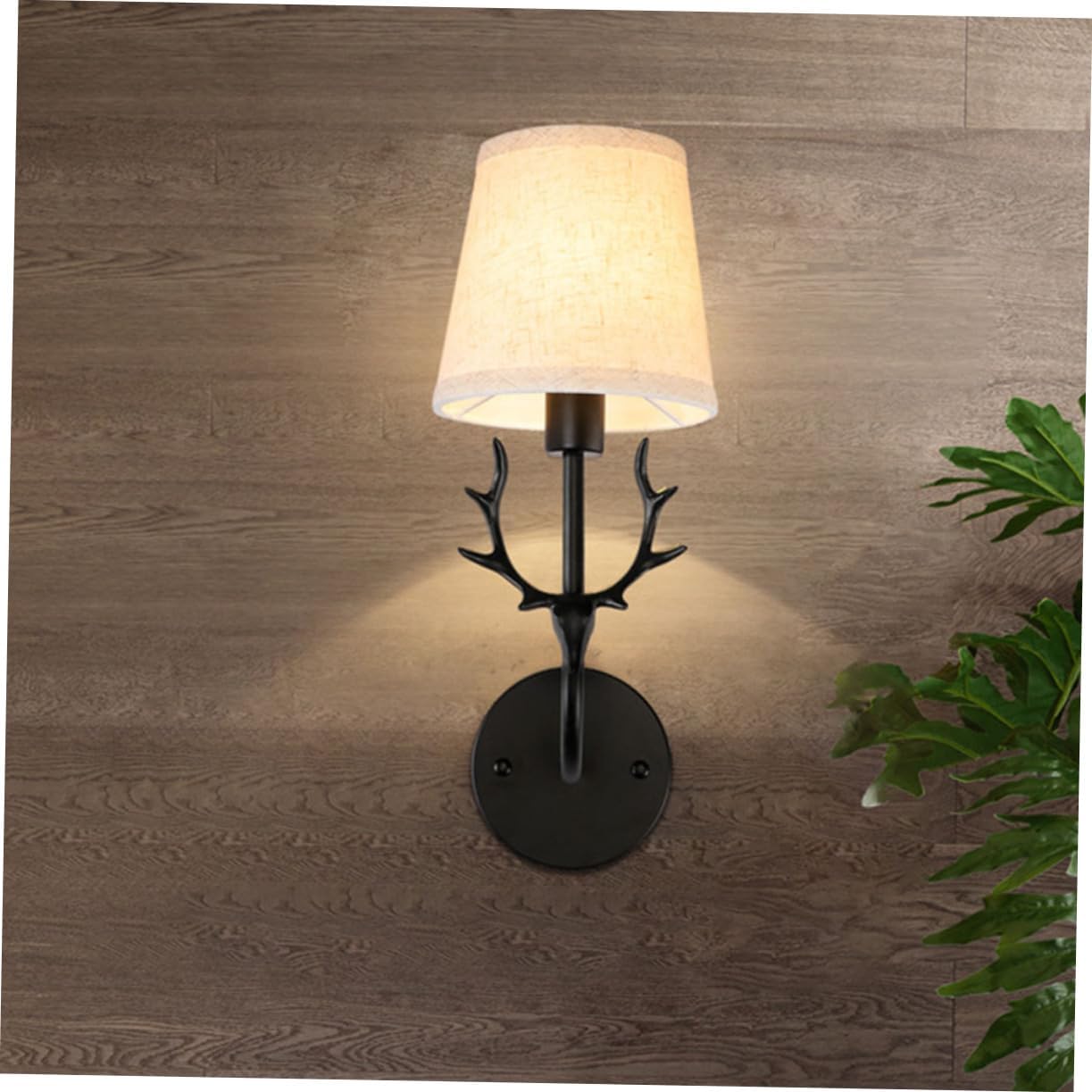 1pc Deer Horn Resin Artistic Wall Lamp for Bedroom Unique Ornamental Lighting Fixture for Home Decor Suitable for Living and Hotel Use Warm Light Random