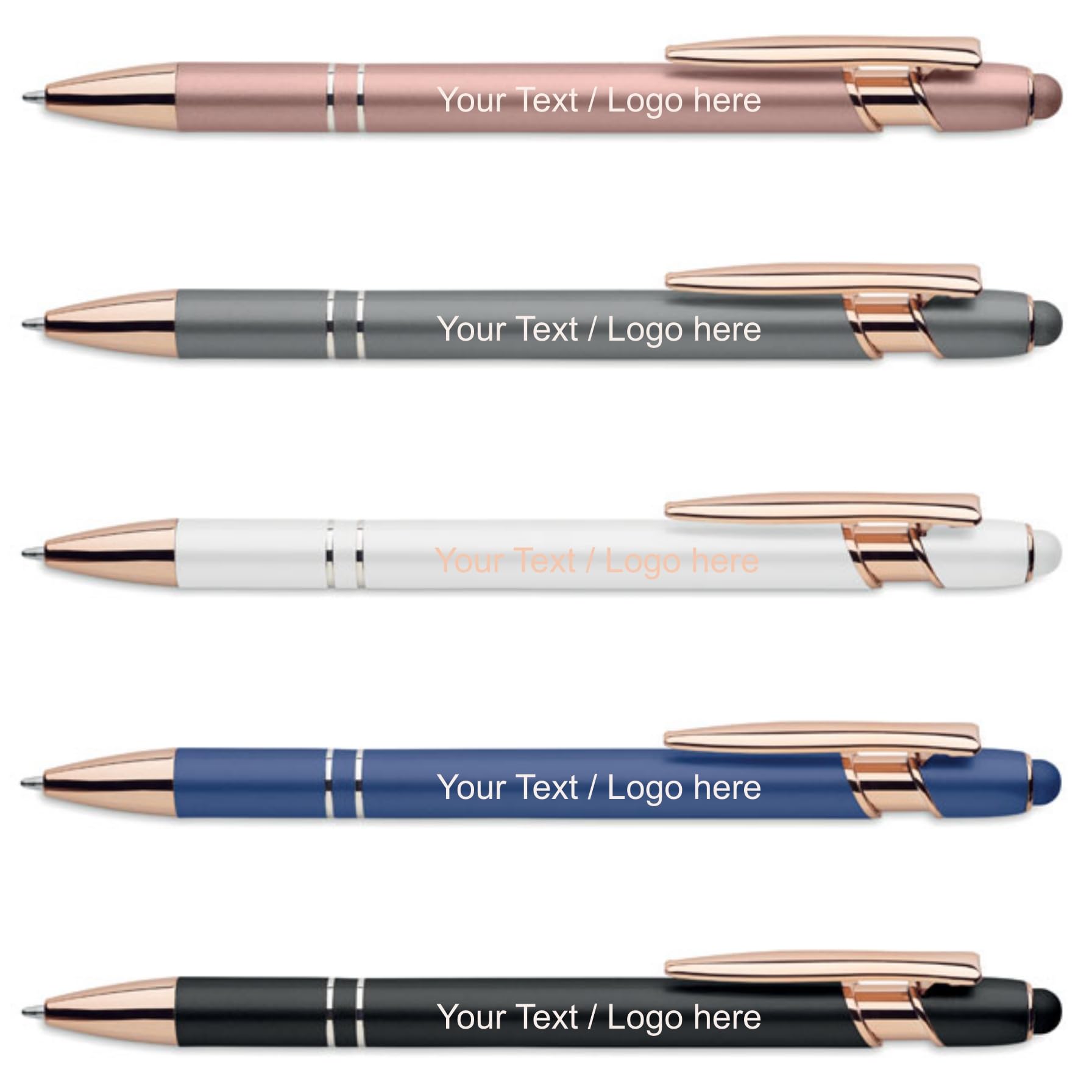 Bolígrafos personalizados con logotipo en este pack de 100 bolígrafos de aluminio Schmalz Scrib 8