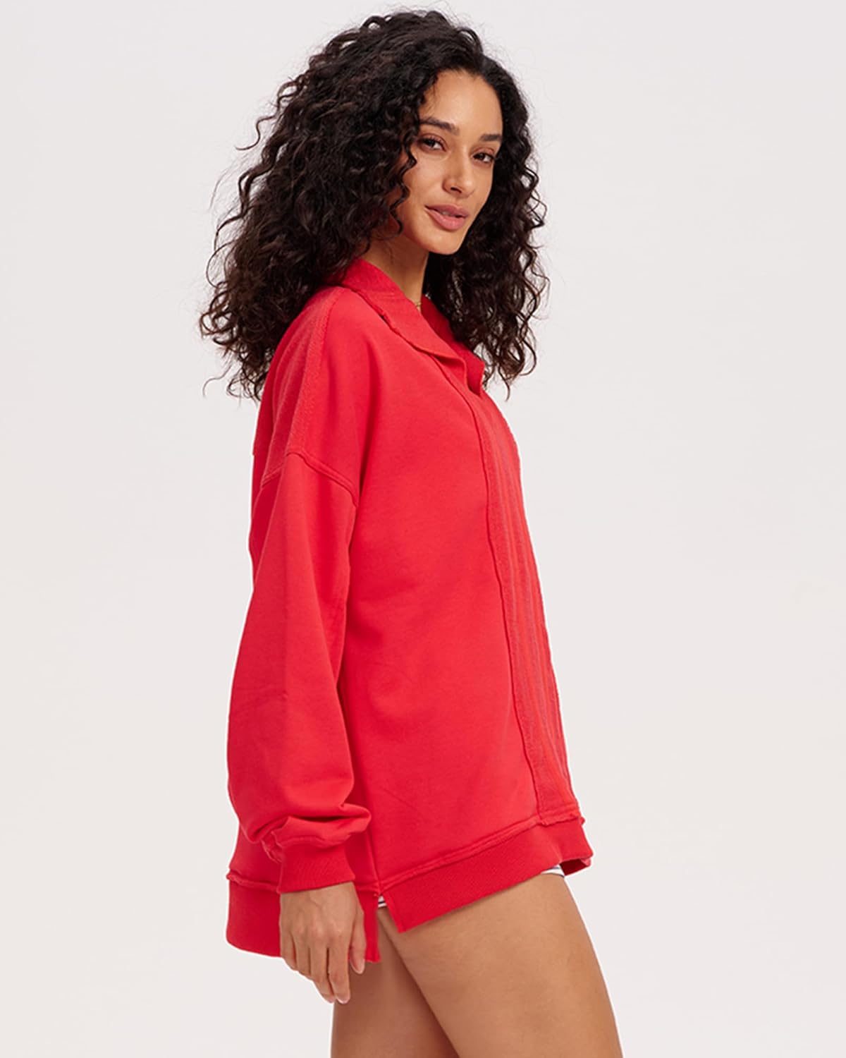 Gacaky Sweatshirt for Women Oversized Casual Open Neck Sweaters Hoodies Comfy Fall Pullover Tops Fashion Outfits Clothes - Image 2