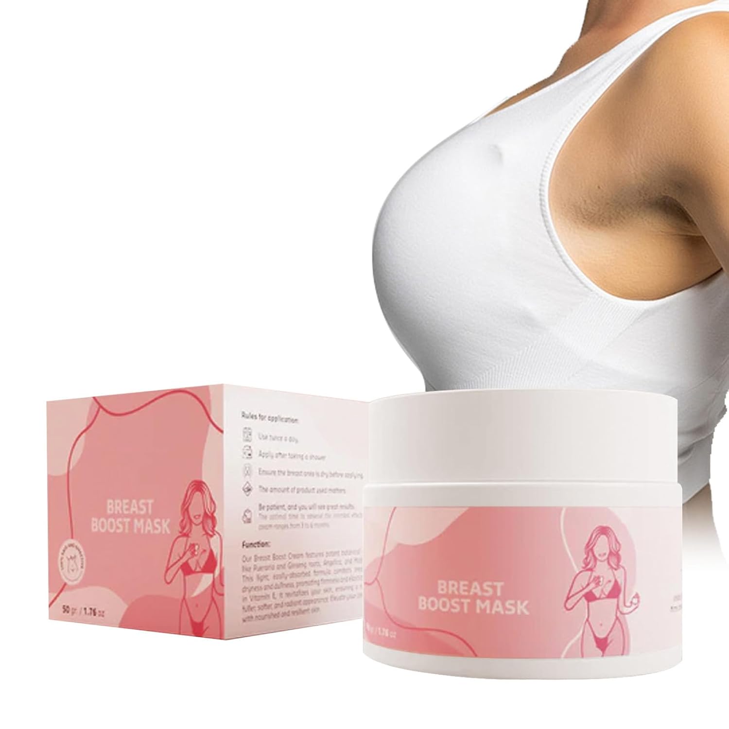 Breasts Boost Mask Glowavenue, Glow-Avenue Booty Boost Mask, Breast Firming and Lifting Cream, Chest Skin Care Mask for Fast Growth Increase Elasticity Firming Lifting 50g (1Pcs)