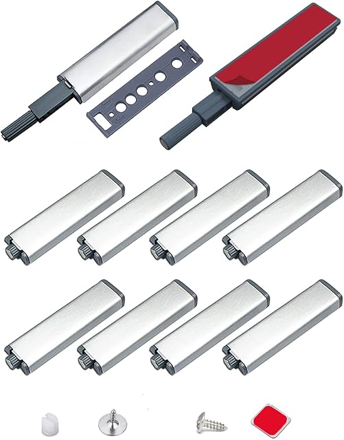 Jiayi Push to Open Door Catches 10 Pack Cupboard Magnetic Push Catch Latch Release for Kitchen Closet Door Closing Cabinet Push Open Touch Push Close Drawer Opener Wardrobe Closure Closer