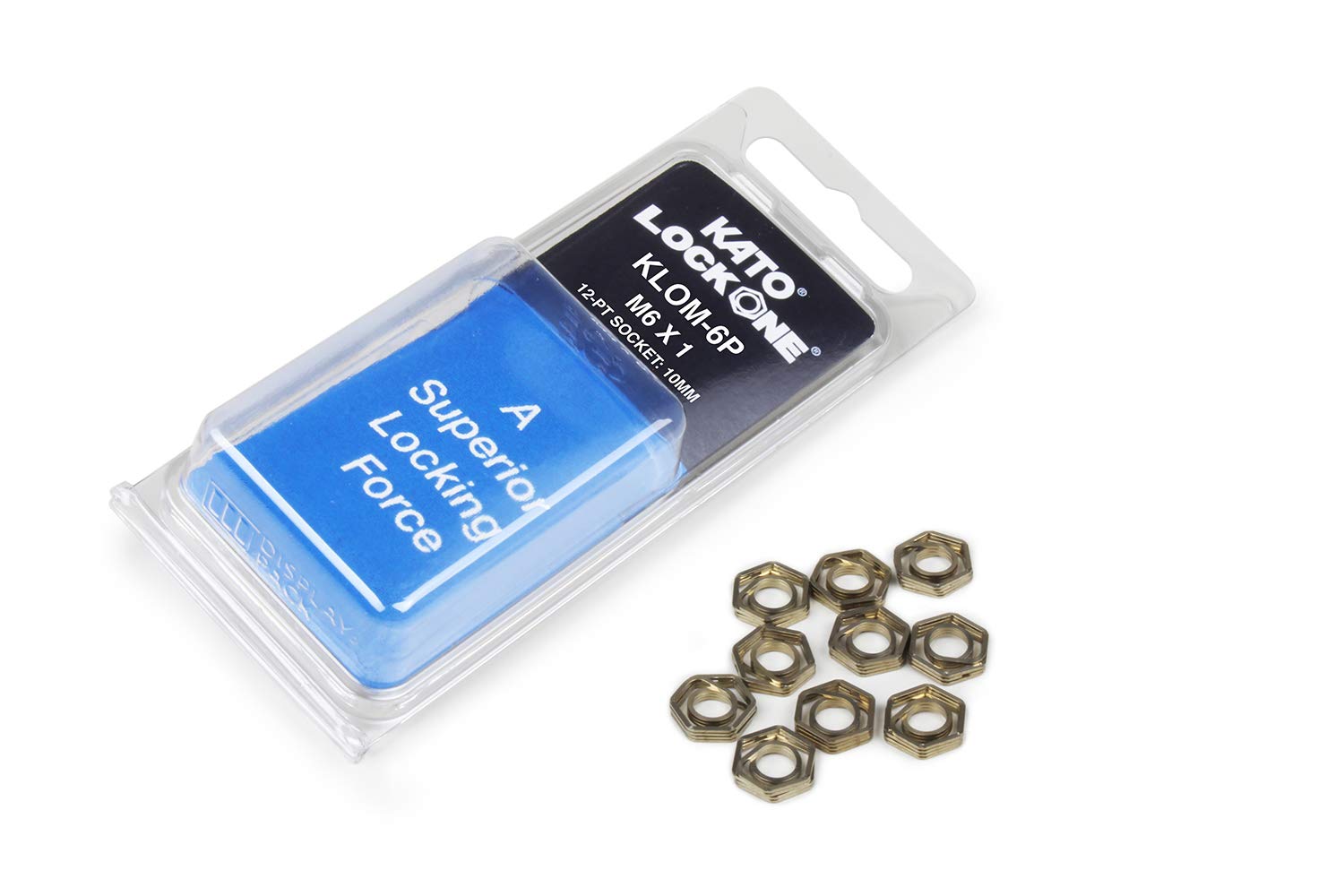 KATO LockOne (KLOM-6P) 10/PKG Anti-Vibration Fastener, for Thread Size: M6X1