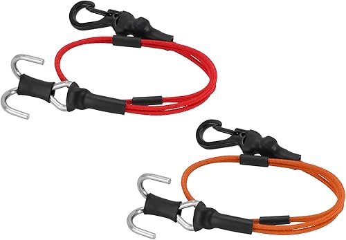 INJORA Cuerda de correa elástica RC con ganchos 10.630 in cuerda para TRX4M SCX24 FCX24 118 124 RC Crawler Upgrade (rojo y naranja)