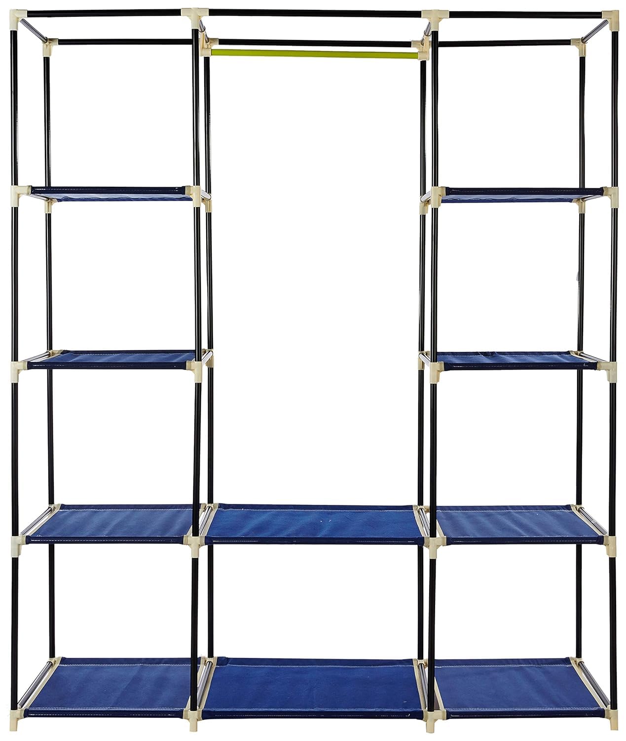 GRAZIA Portable Foldable/Collapsible DIY Wardrobe Rack Cabinet Almirah Storage with Side Pockets on Both-Side 3