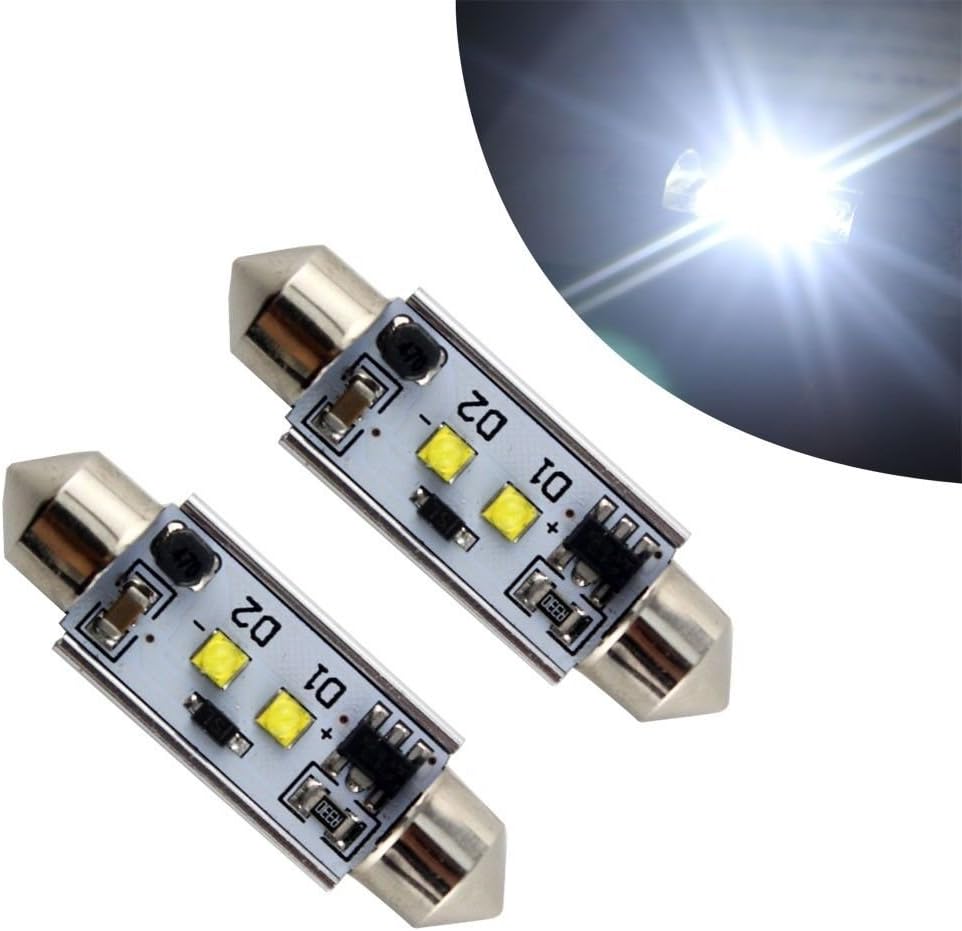 2x 12V Cree 2 LED 10W Car Dome Festoon Canbus Error Free Light Lamp Bulb (41MM)