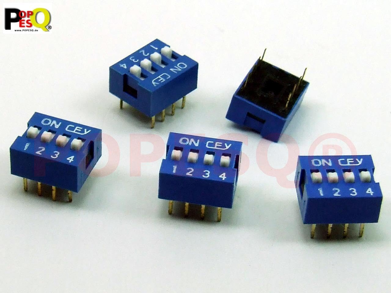POPESQ® 5 Stk. x DIP Schalter 4 Wege OFF-ON #A2139