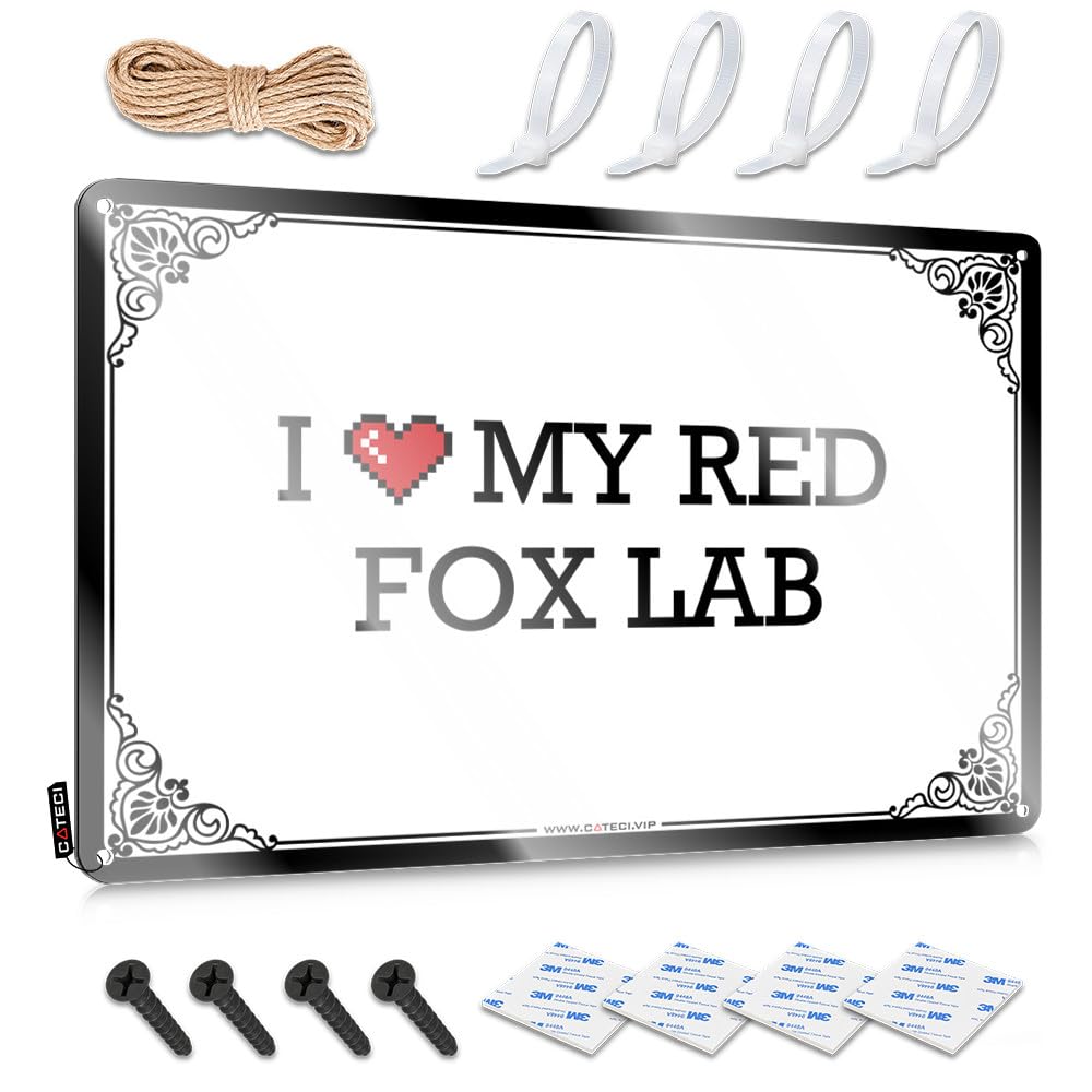 I Love My Red Fox Lab Plaque Camper Decorations For Inside Decorative | Funny Haves Hanging Art For Garage Bar Living Room(30X40CM)