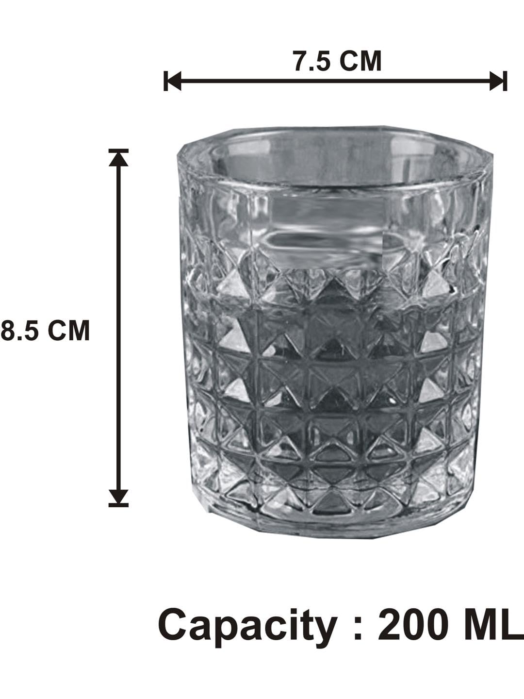 AFAST Party Perfect Glasses for Water, Juice, Cocktails, Smoothies and Other Drinking Beverages, Glass, Clear, Pack of 6, 7.5 X 7.5 X 8.5 CM 2