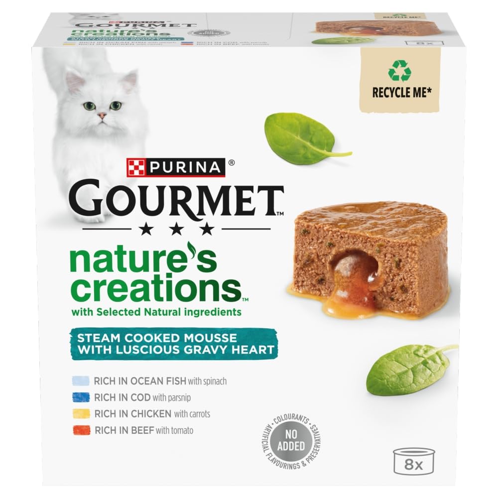 Gourmet Nature's Creations Gravy Heart Chicken Ocean Fish Wet Cat Food - X 85G Size 8