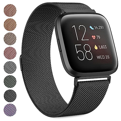 oh Rp`u Fitbit Versa 2 oh Versa oh Versa Lite xg, XeX xg  jp }Olbg ߋ bV ʋC (ubN, STCYF140mm-215mm)