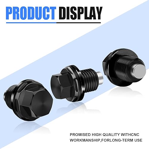 Miniatura 4 de Pack-1 Tapón de drenaje de aceite para automóvil, caja de cambios de aleación M12 x 1.25 tornillo de cárter de aceite con arandela, accesorio de