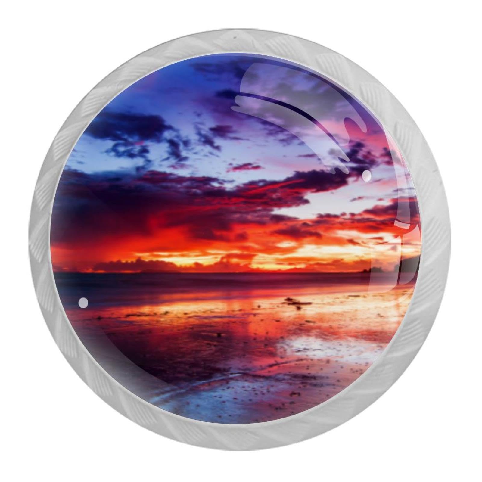 Tqmspg Multi01 4 Pieces Drawer Pulls Sunset Door Knobs Dresser Handles For Kitchen Wardrobe Cupboard Hardware Furniture