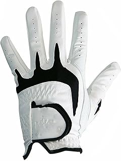 UDERUI Golf Glove,Handed Golfer 3 Pcs All Weather Leather Mens Golf Gloves Natural Fit Velcro Durable Left Hand Right Hand (Color : Worn on Left Hand, Size : L)