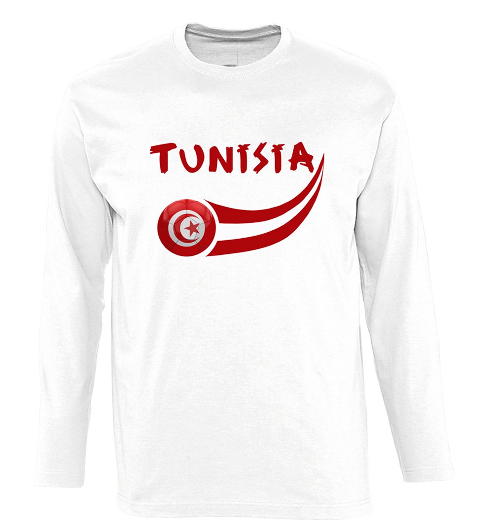 Supportershop Men Tunisia Long Sleeves T-shirt - white X-Large