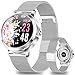 ANMI Smartwatch Damen Silber, IP68 Wasserdicht Fitness Tracker Smart Watch Damen,mit Weibliches Zyklusmanagement Pulsuhr Blutdruckmessgerät Schlafmonitor Damen Armbanduhr für Android iOS(Silber)