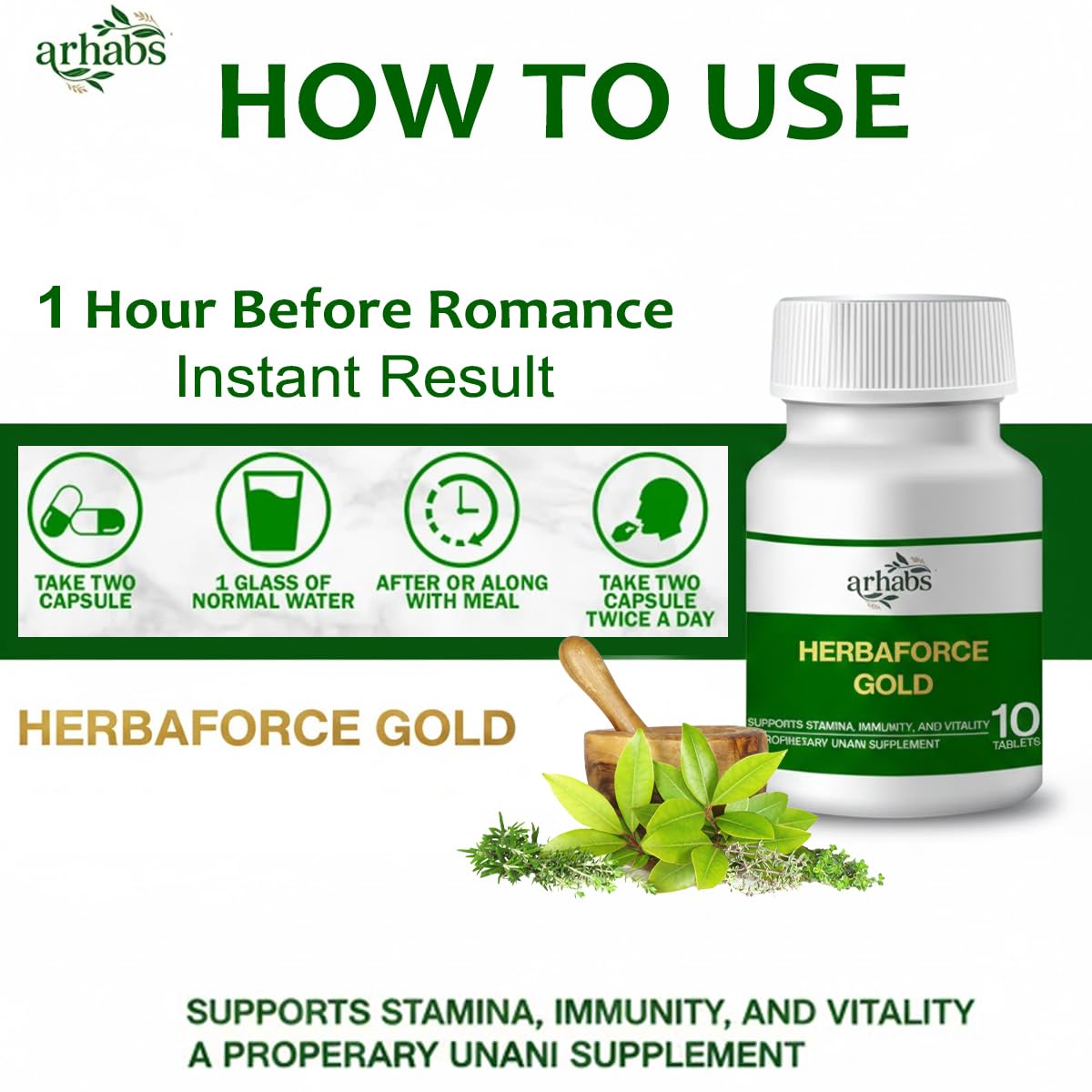Herbaforce Gold Tablet for male power | Ayurvedic Men wellness medicines | Stamina booster | 5 Tablets — Amazon image 5