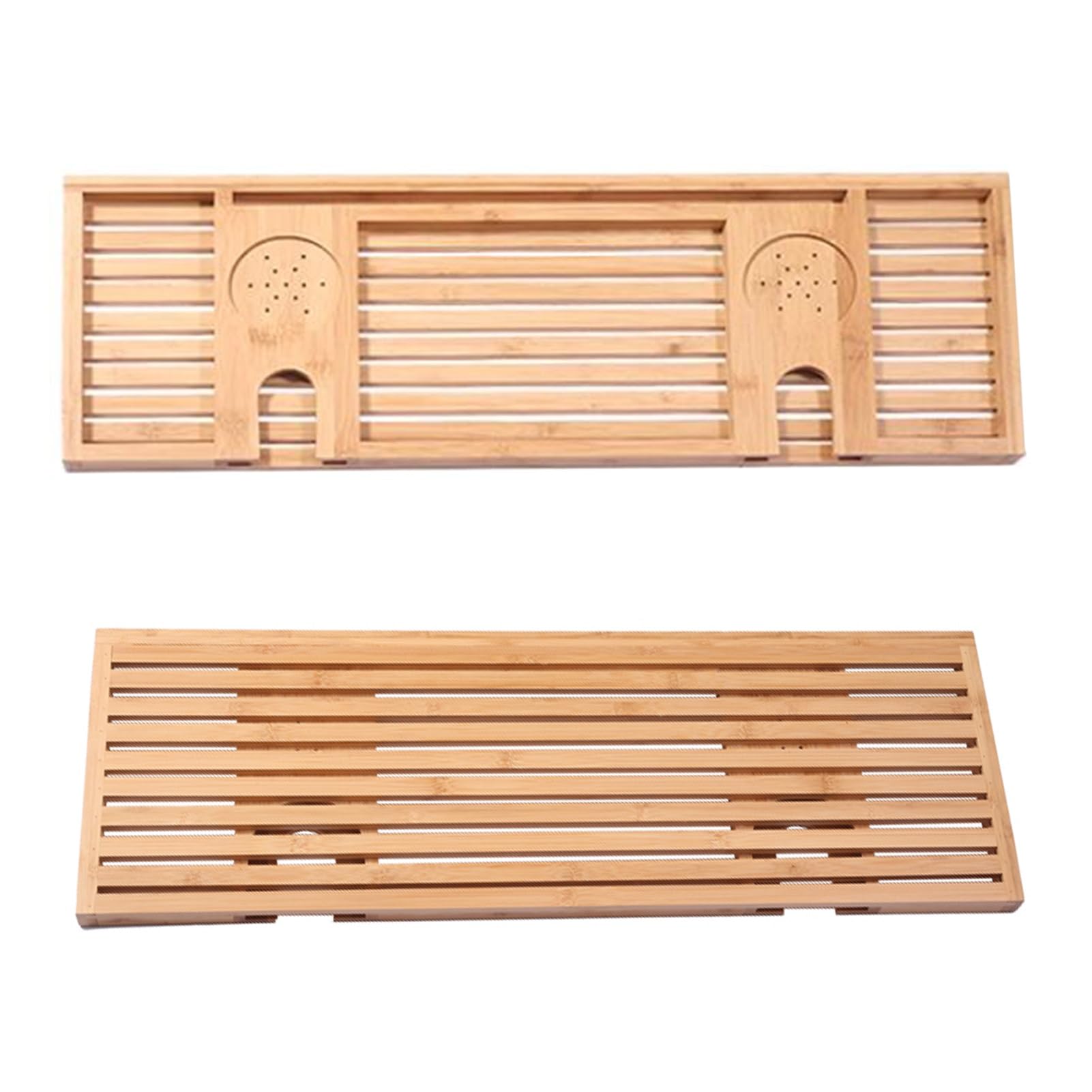 Bandeja de bañoBandeja de baño de bambú para bañera, Bandeja de Mesa de baño de 73 cm con Soportes para Copas de Vino y teléfono, Tablero de Almacenamiento Integrado para bañera, Accesorios