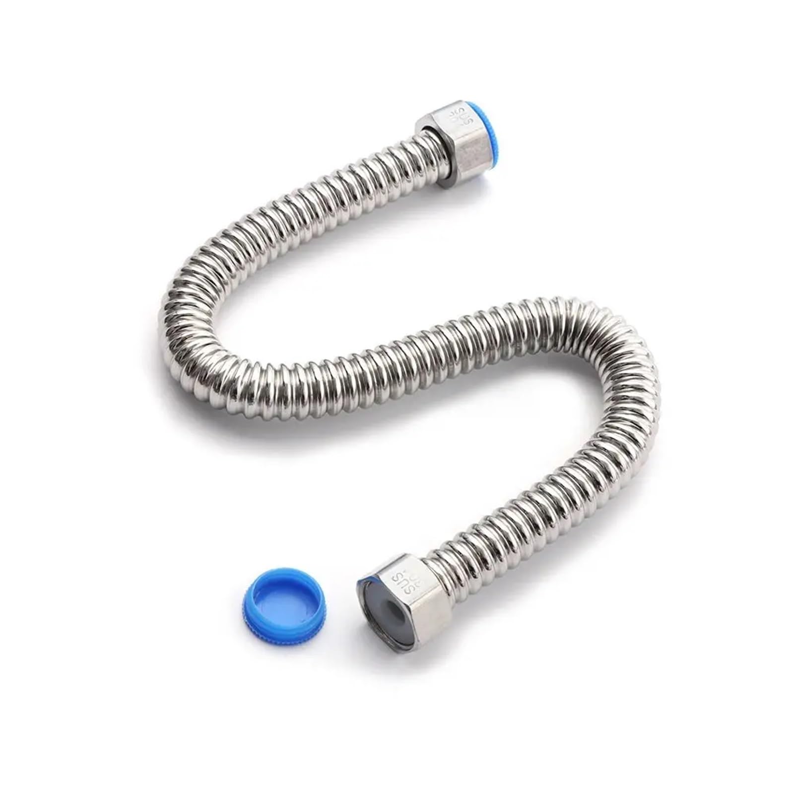 Raccords de robinetterie Tuyaux flexibles, Tuyau d'alimentation de robinet ondulé en acier inoxydable G1/2, lot de 2, 30-60 cm(60CM)