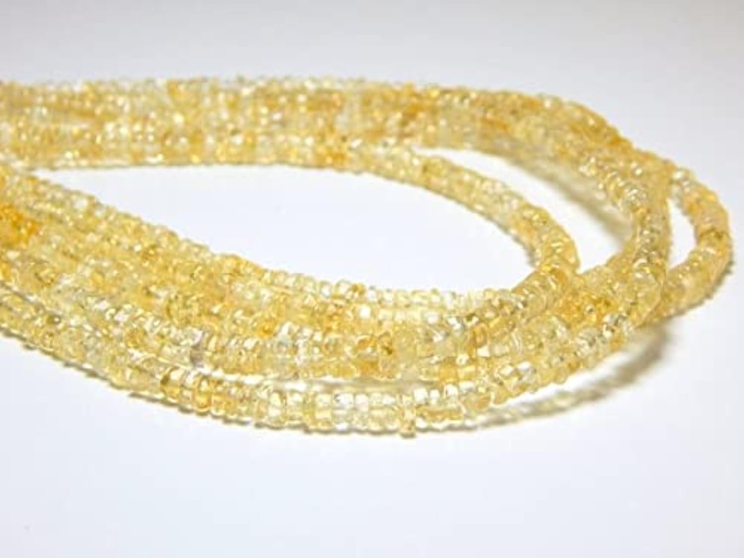 Citrine naturelle véritable en perles heishi de 5x4.4 mm pour joaillerie fine