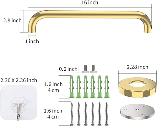 Miniatura 9 de Barra de agarre de ducha de acero inoxidable de 12 pulgadas, mango de ducha ZUEXT para baño, barra de equilibrio de baño, soporte de barandilla de