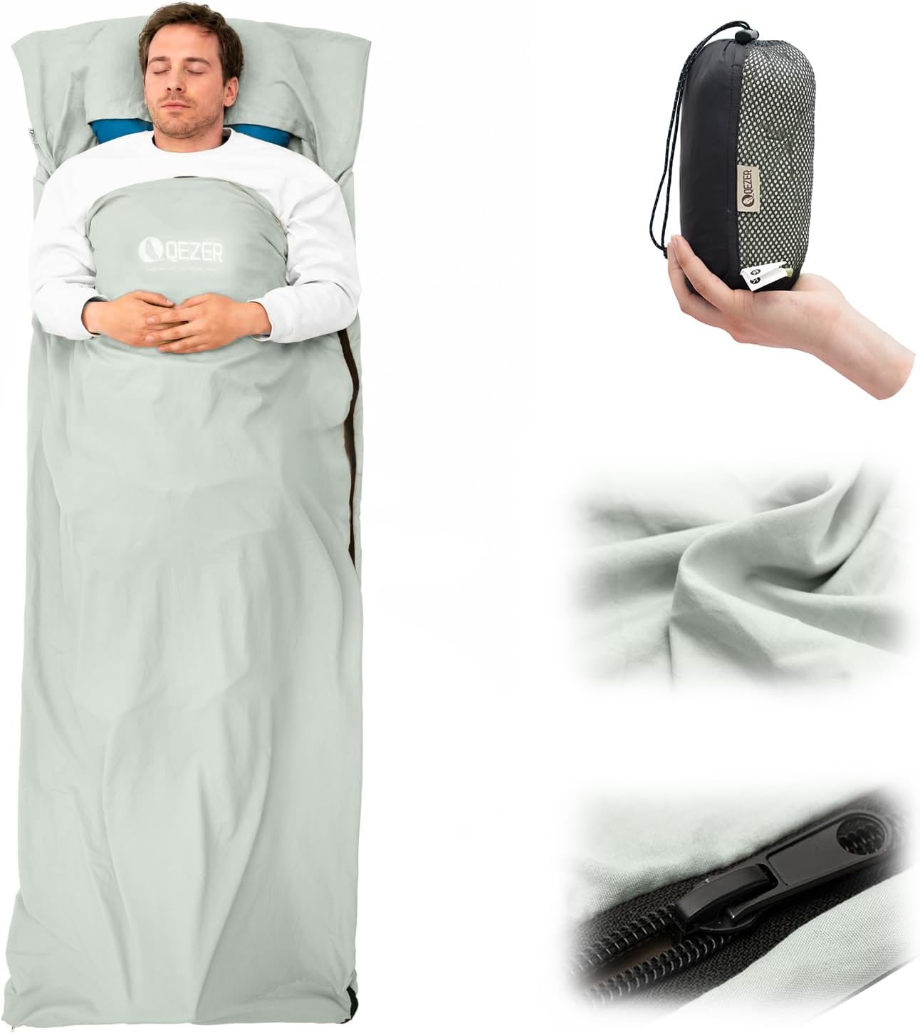 Ultralight Sleeping Bag Liner, Travel Sheet Adult Sleep Sack | Breathable,Cooling, Silky Soft Feel, Quick-Drying Travel Sheet, Compact Pack, Hotel Hostel Camping Backpacking