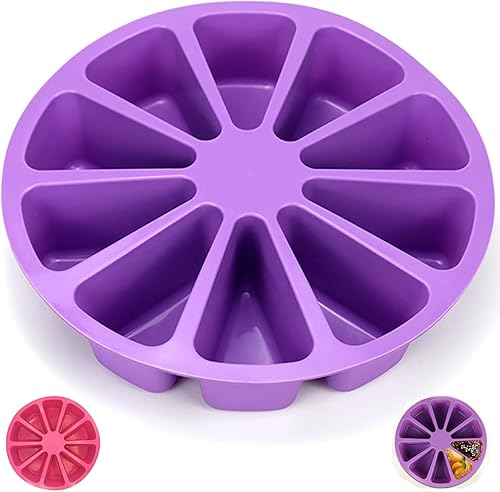 Moldes de silicona para hornear, 10 cavidades, molde de silicona para tartas, molde de jabón, molde para rebanadas de pizza, molde triangular para