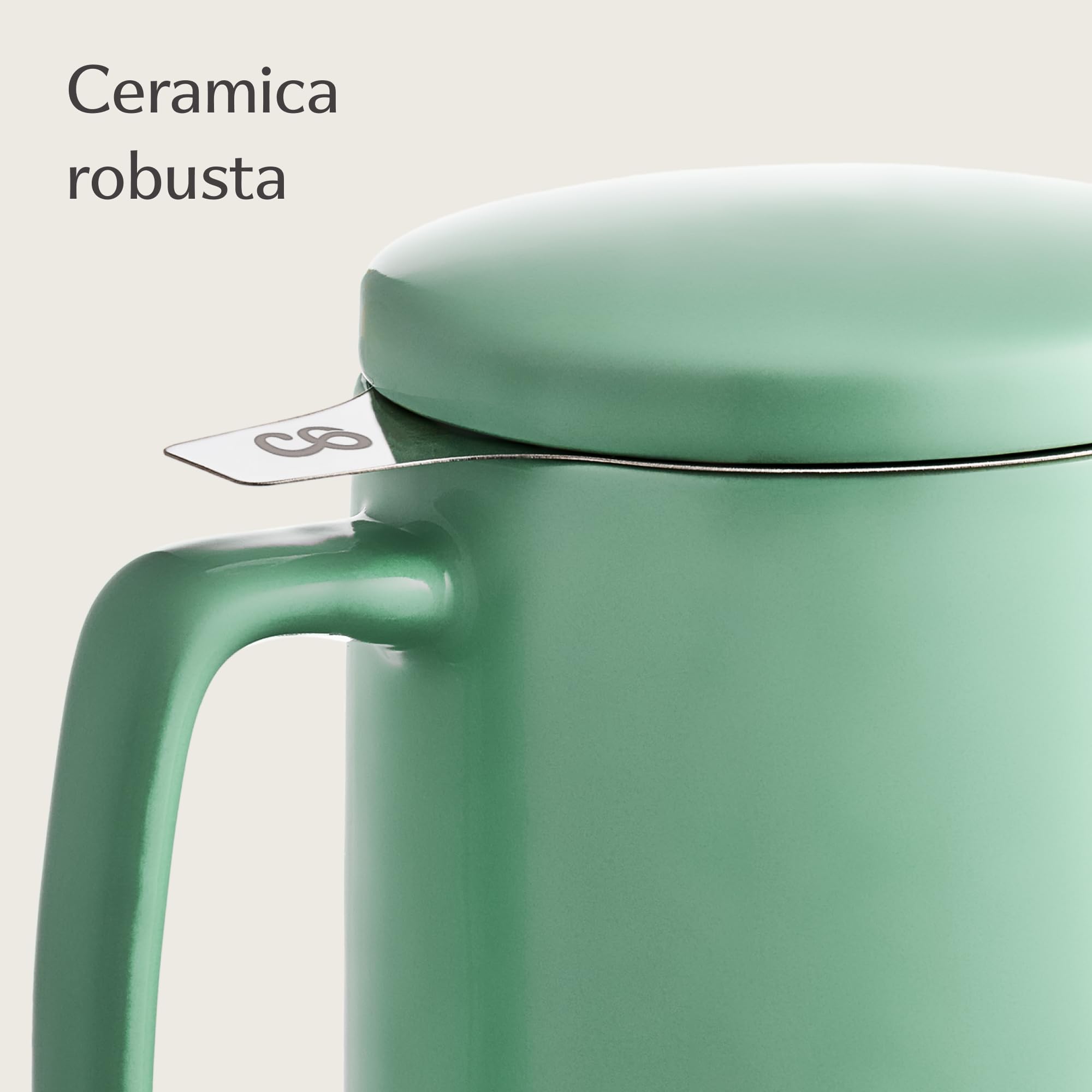Tazza Da Tè In Ceramica Con Filtro - 500ml, Coperchio, Lavabile In Lavastoviglie, Colore Rosa